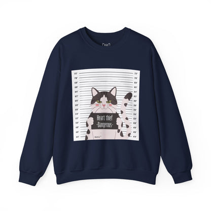 Heart Thief Cat Graphic Sweatshirt