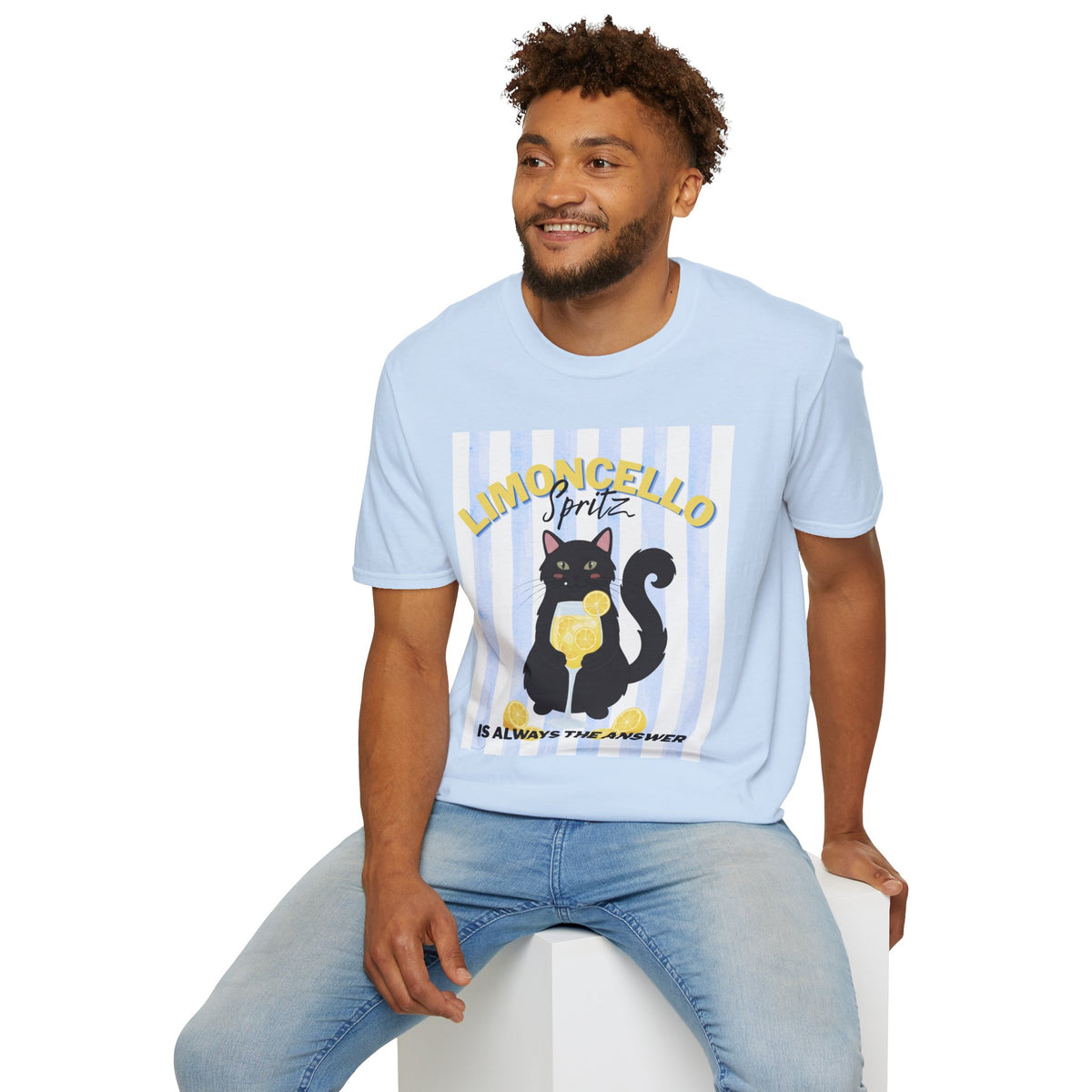 Limoncello Spritz Is Always the Answer Black Cat T-Shirt