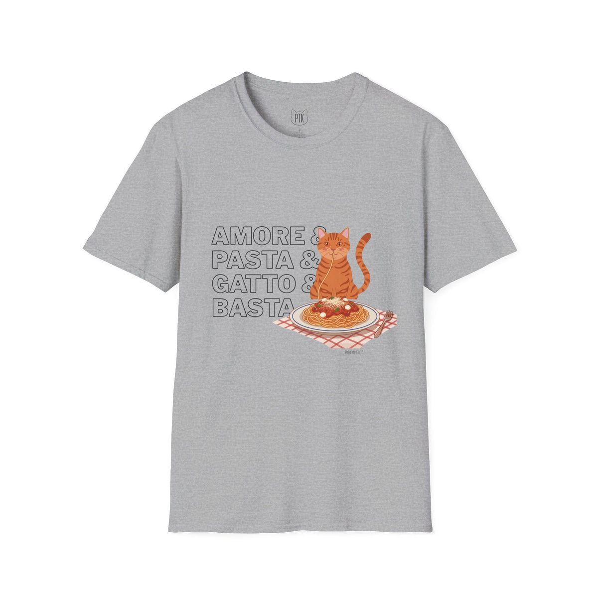 Amore Pasta Gatto Basta Cat Pasta T-Shirt