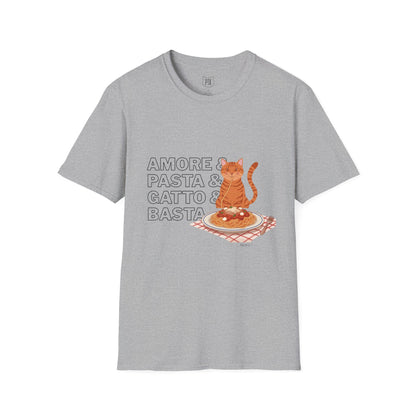 Amore Pasta Gatto Basta Cat Pasta T-Shirt