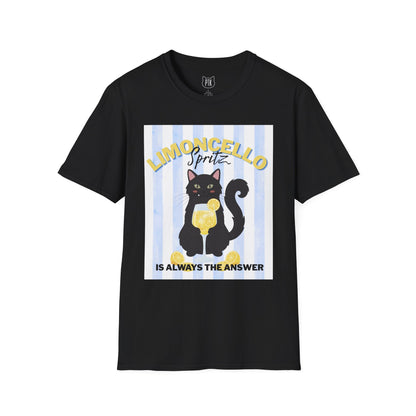 Limoncello Spritz Is Always the Answer Black Cat T-Shirt