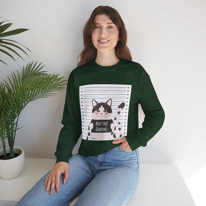 Heart Thief Cat Graphic Sweatshirt