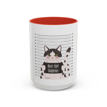 Heart Thief Dangerous Cat Mug