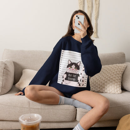 Heart Thief Cat Graphic Sweatshirt