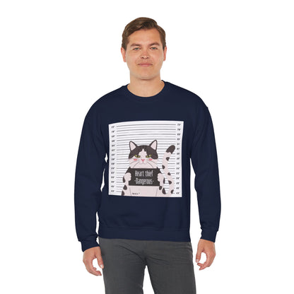 Heart Thief Cat Graphic Sweatshirt