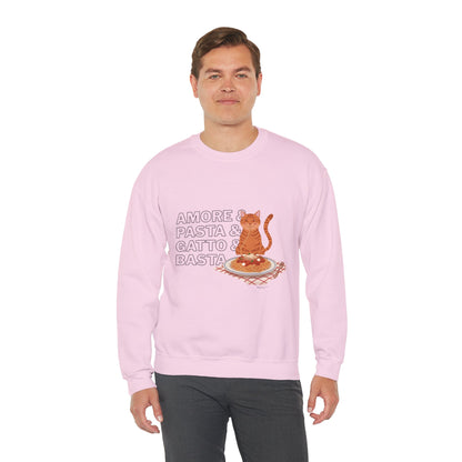 Amore & Pasta & Gatto & Basta Cat Lover Sweatshirt
