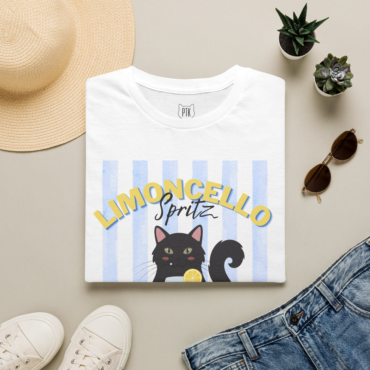 Limoncello Spritz Is Always the Answer Black Cat T-Shirt