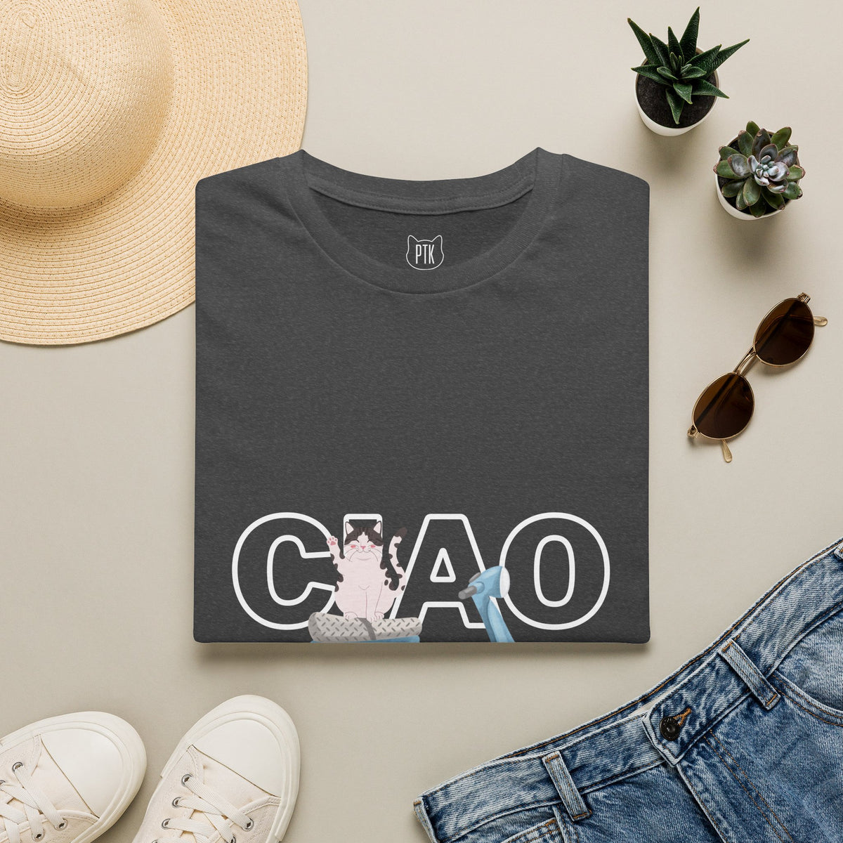 Ciao Bella Cat Italian Graphic T-Shirt