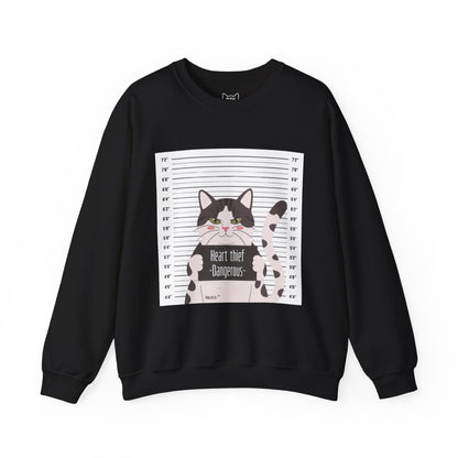 Heart Thief Cat Graphic Sweatshirt