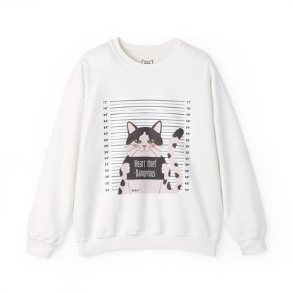 Heart Thief Cat Graphic Sweatshirt