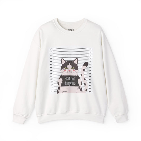 Heart Thief Cat Graphic Sweatshirt