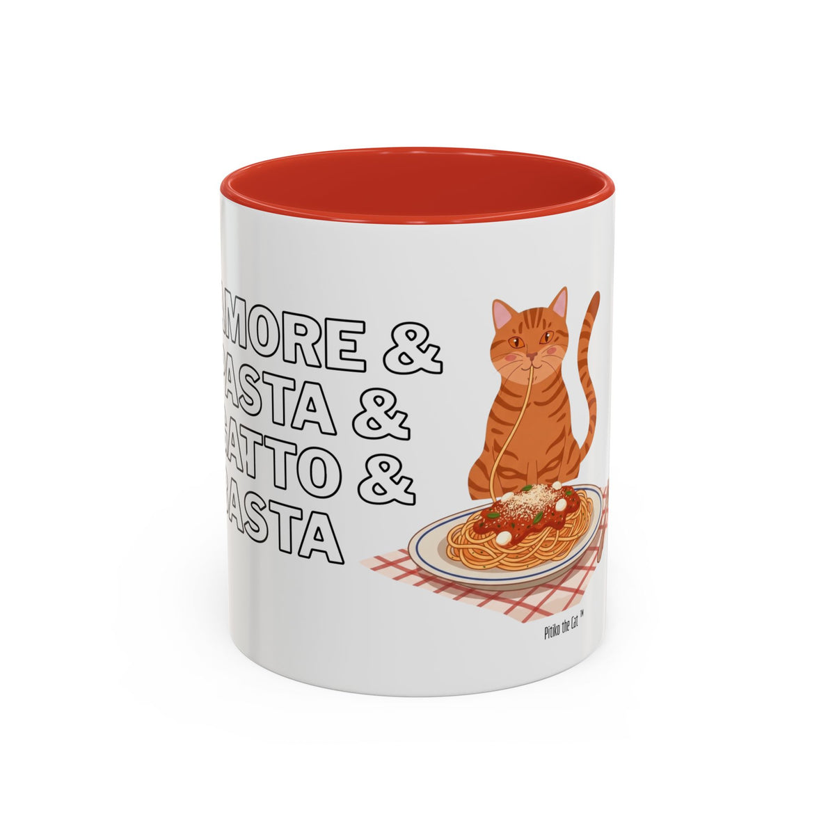 Amore & Pasta & Meow & Pasta Cat Coffee Mug