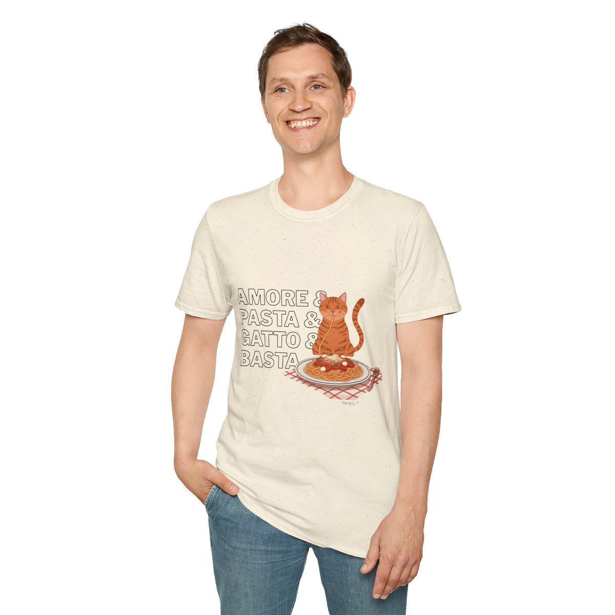 Amore Pasta Gatto Basta Cat Pasta T-Shirt
