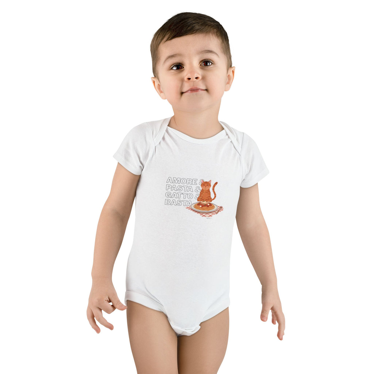Amore & Pasta & Gatto & Basta Baby Onesie