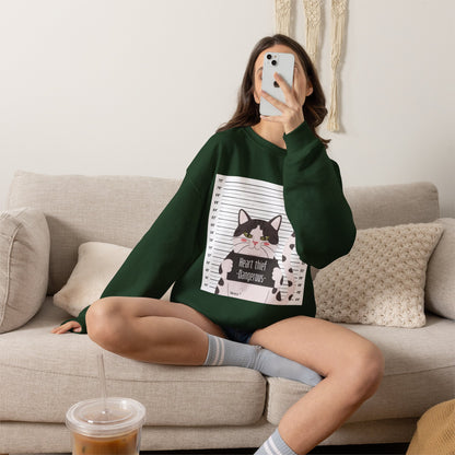 Heart Thief Cat Graphic Sweatshirt