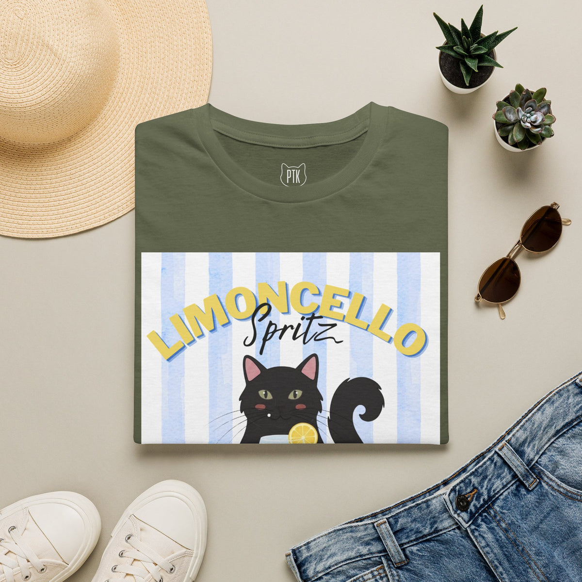 Limoncello Spritz Is Always the Answer Black Cat T-Shirt