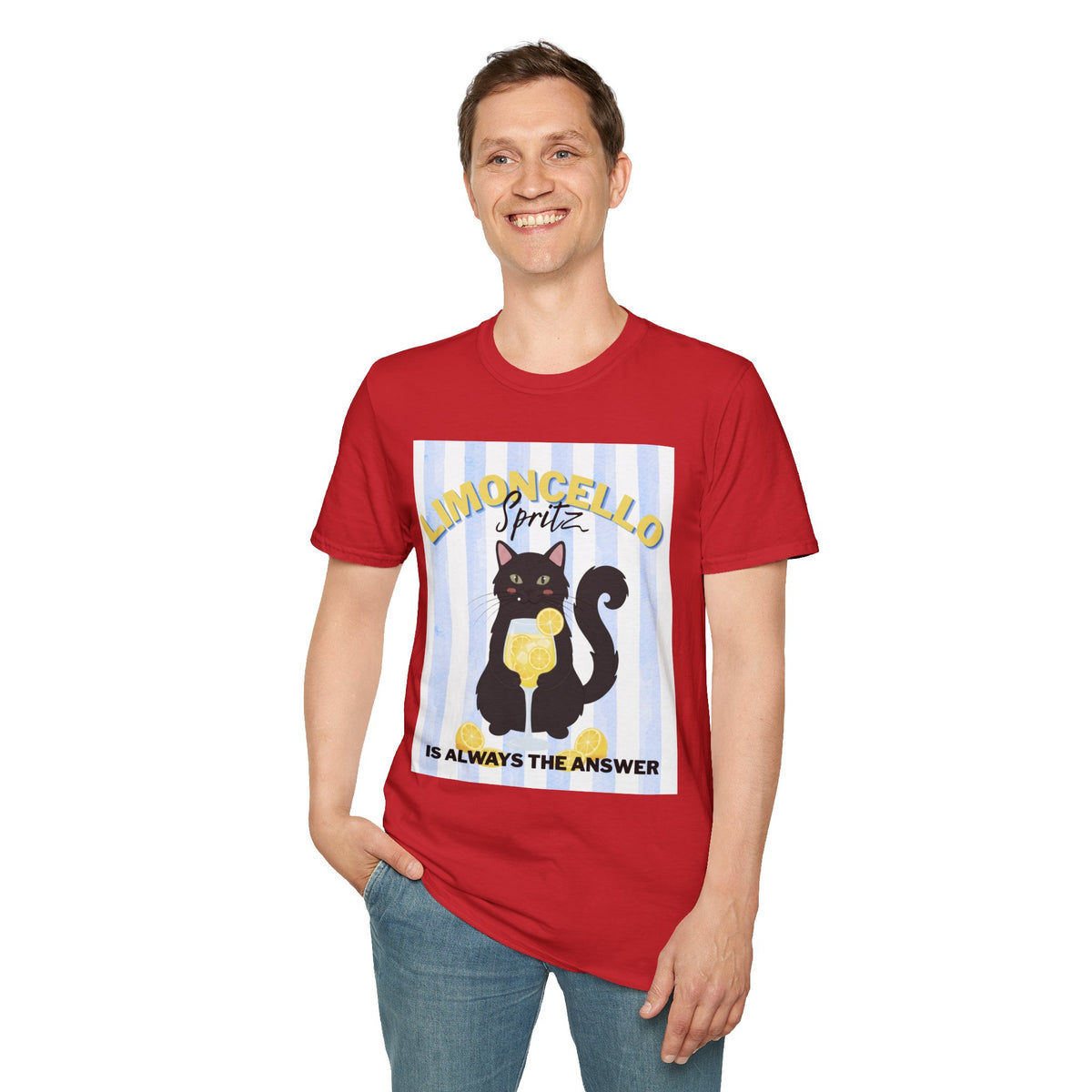 Limoncello Spritz Is Always the Answer Black Cat T-Shirt