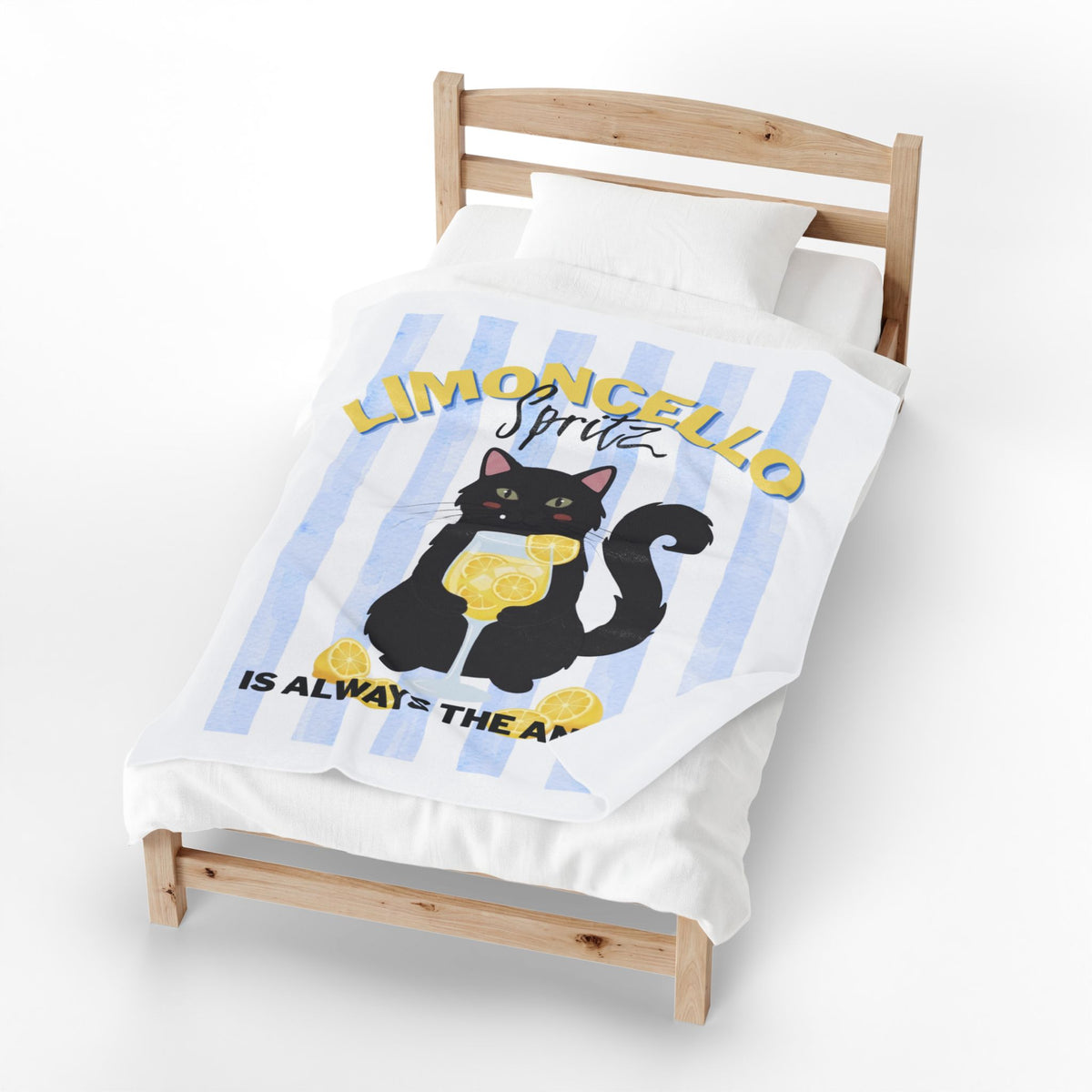 Limoncello Spritz Cat Velveteen Plush Blanket
