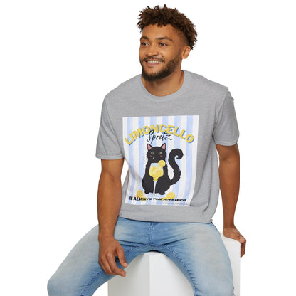 Limoncello Spritz Is Always the Answer Black Cat T-Shirt