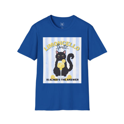 Limoncello Spritz Is Always the Answer Black Cat T-Shirt