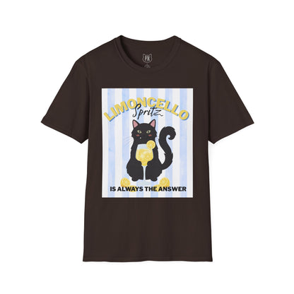 Limoncello Spritz Is Always the Answer Black Cat T-Shirt