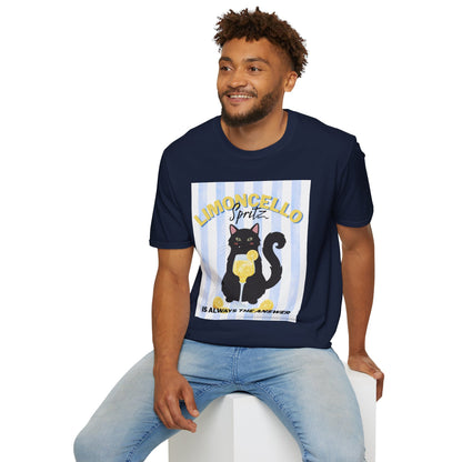 Limoncello Spritz Is Always the Answer Black Cat T-Shirt
