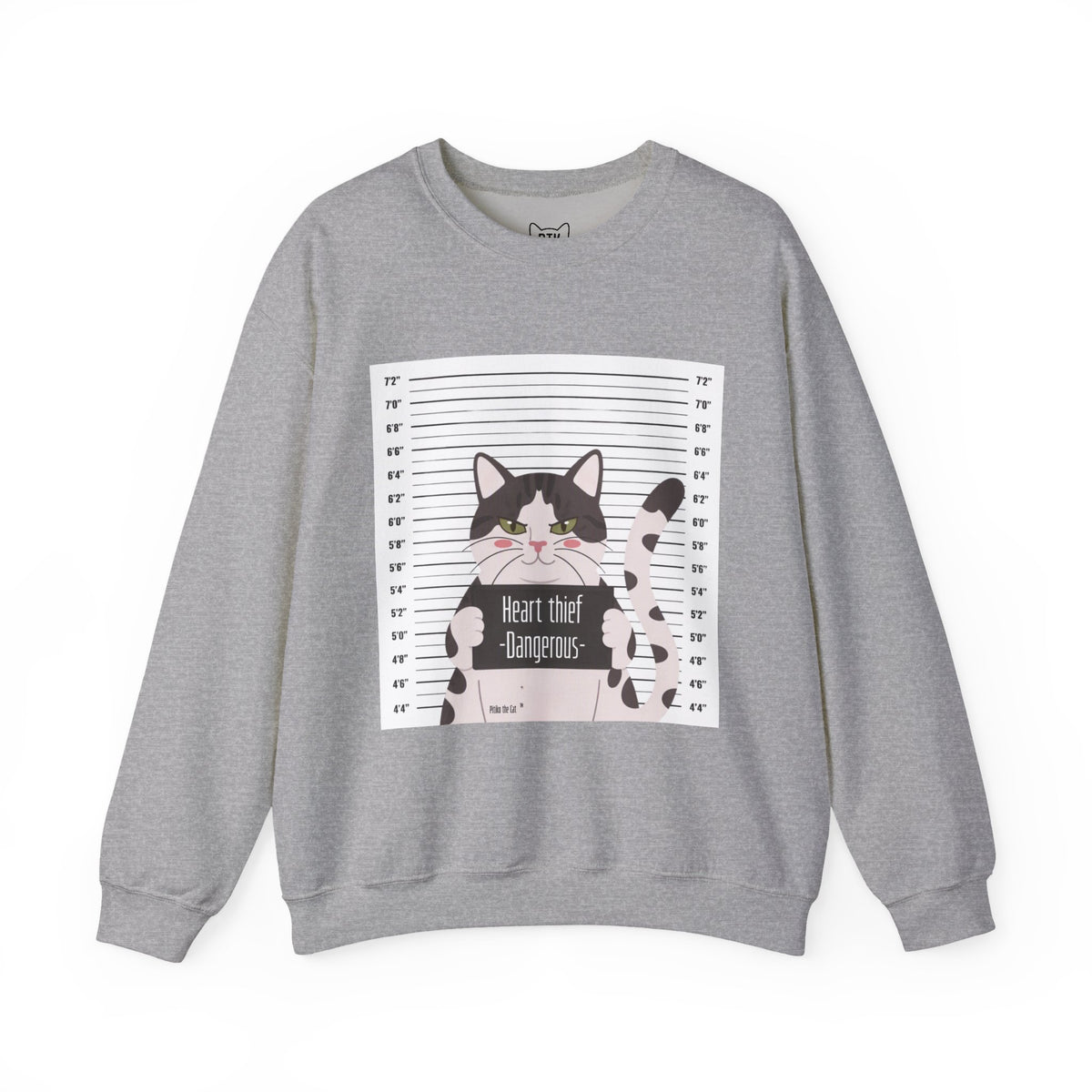 Heart Thief Cat Graphic Sweatshirt