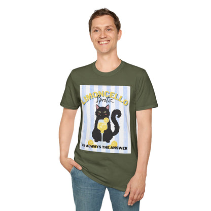 Limoncello Spritz Is Always the Answer Black Cat T-Shirt