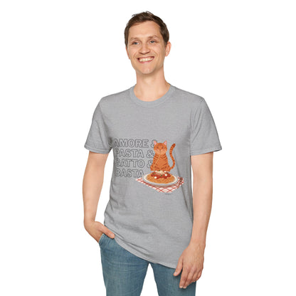 Amore Pasta Gatto Basta Cat Pasta T-Shirt