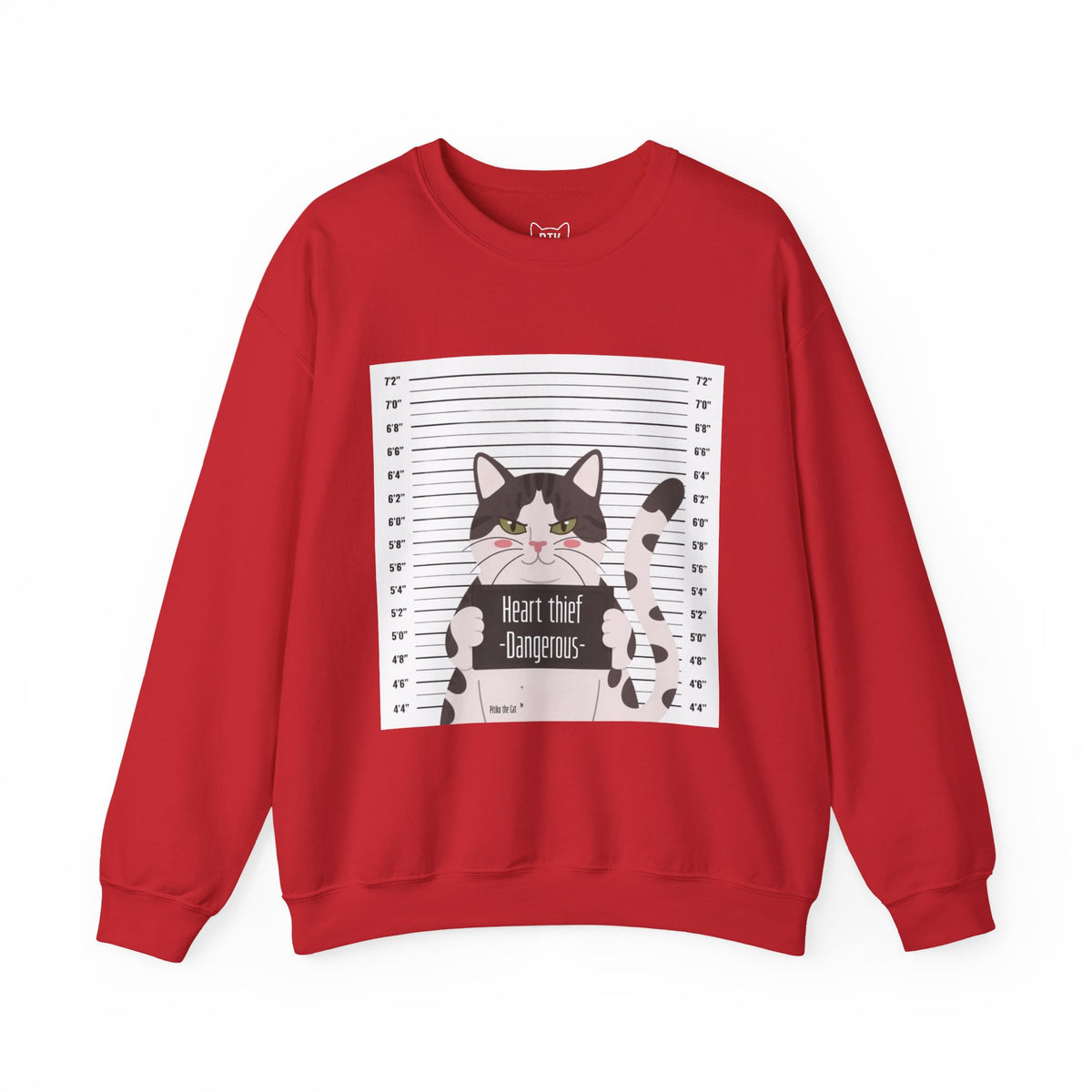 Heart Thief Cat Graphic Sweatshirt