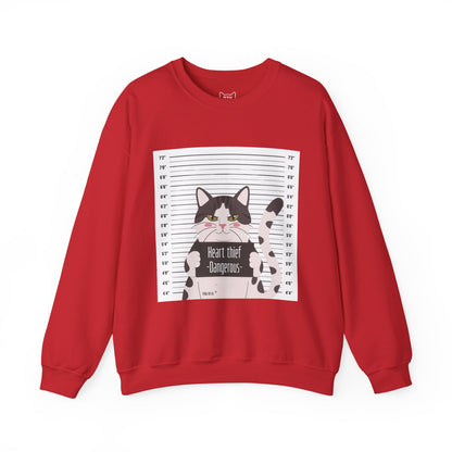 Heart Thief Cat Graphic Sweatshirt