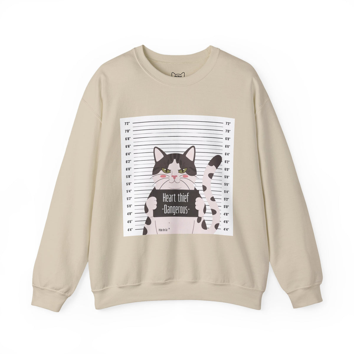 Heart Thief Cat Graphic Sweatshirt
