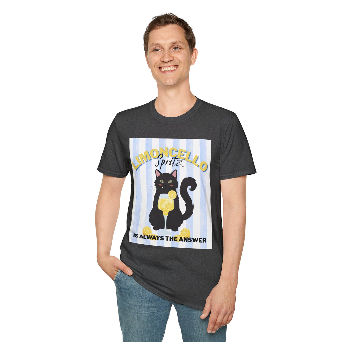 Limoncello Spritz Is Always the Answer Black Cat T-Shirt
