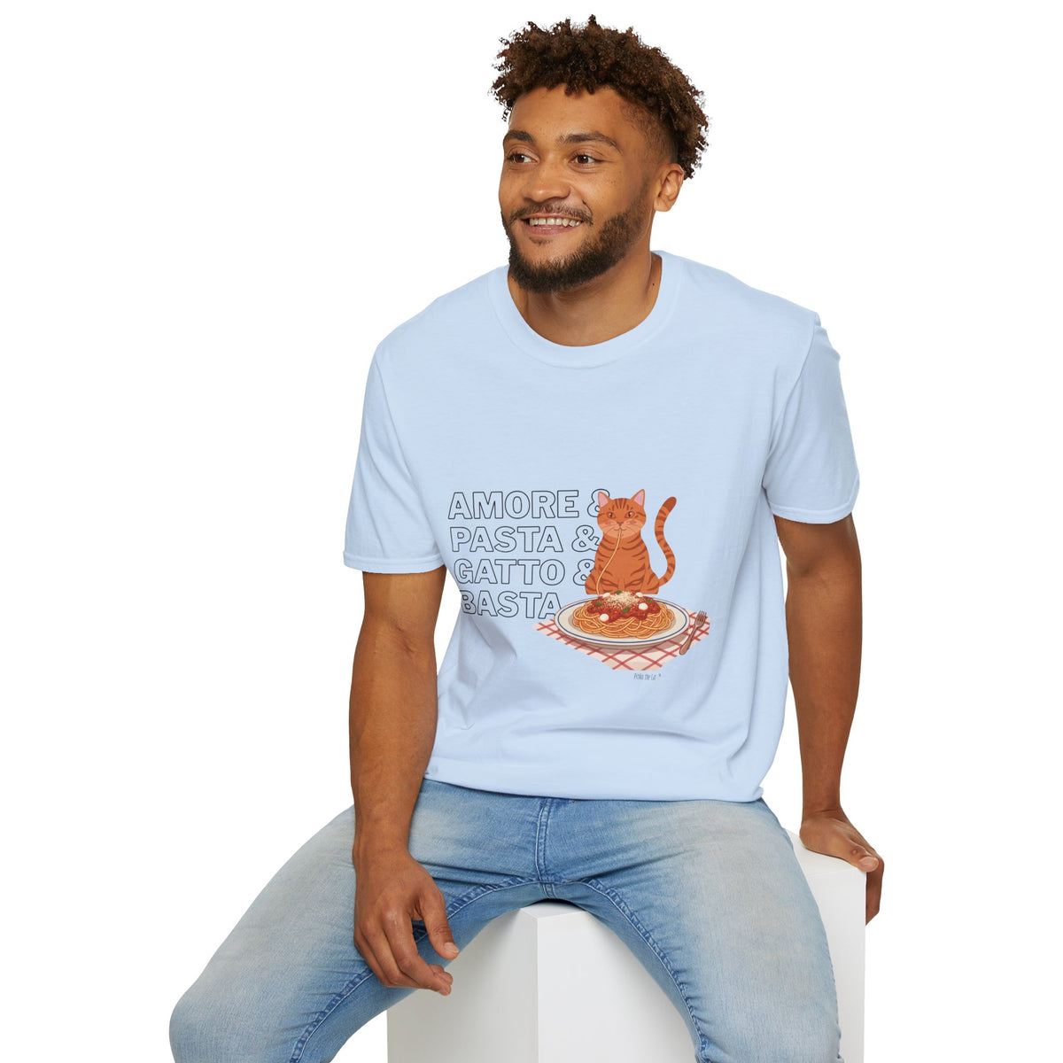 Amore Pasta Gatto Basta Cat Pasta T-Shirt
