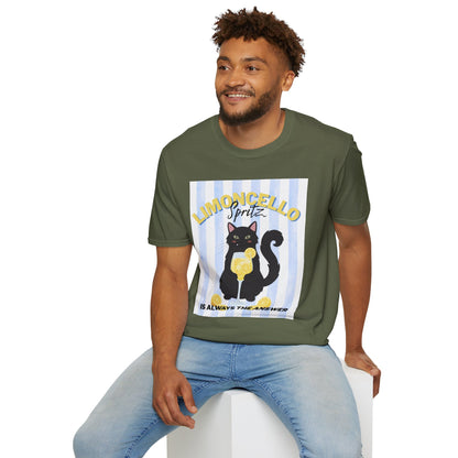Limoncello Spritz Is Always the Answer Black Cat T-Shirt