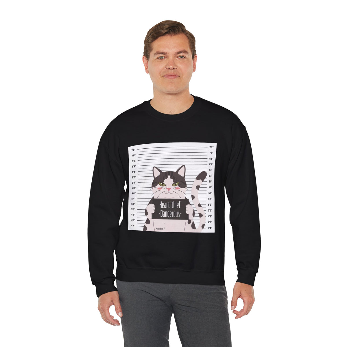 Heart Thief Cat Graphic Sweatshirt
