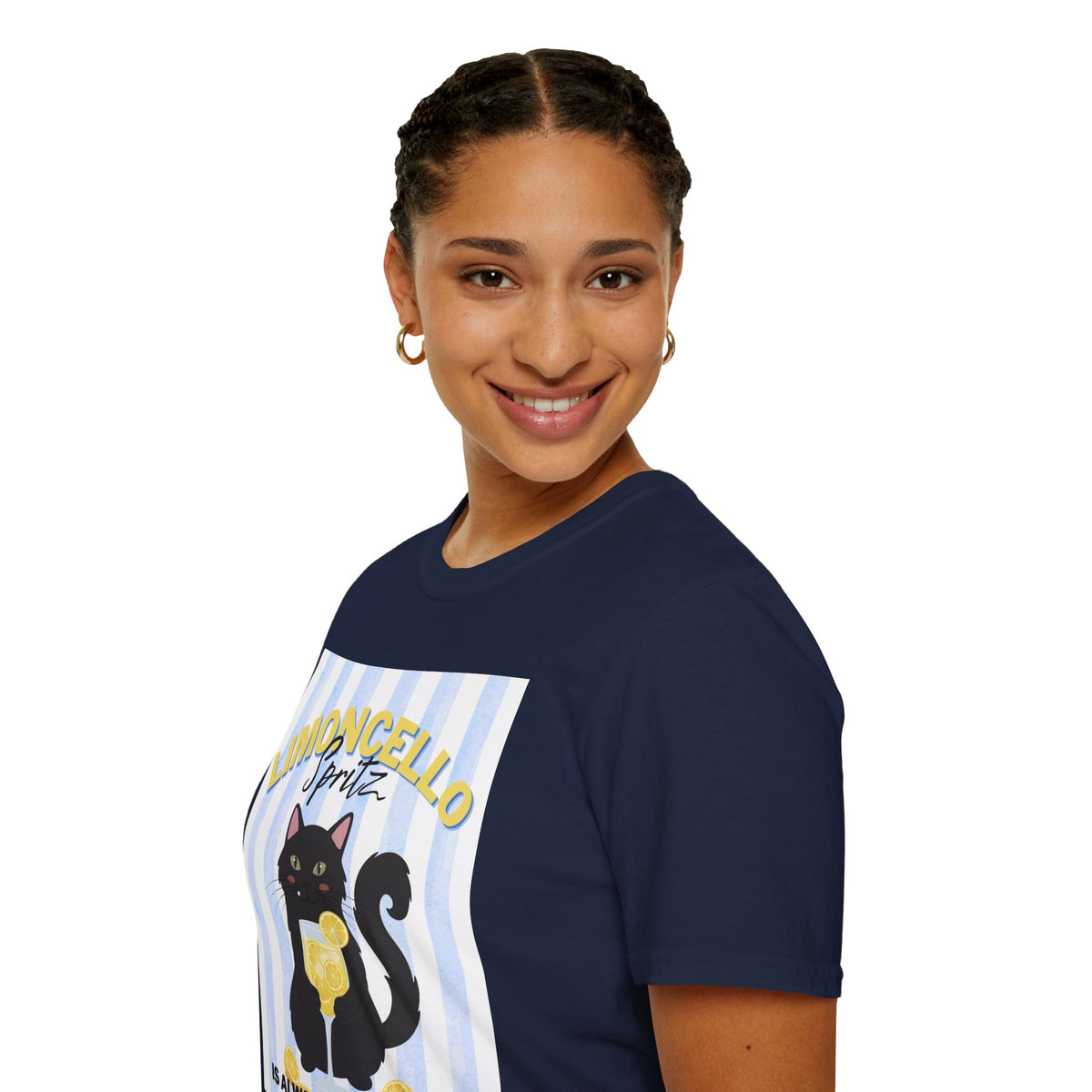 Limoncello Spritz Is Always the Answer Black Cat T-Shirt