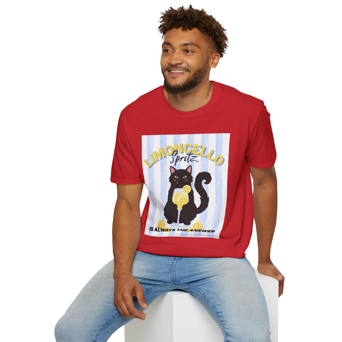 Limoncello Spritz Is Always the Answer Black Cat T-Shirt