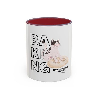 Baking Cat “Because Murder Is Wrong” Coffee Mug