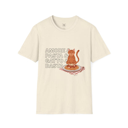 Amore Pasta Gatto Basta Cat Pasta T-Shirt