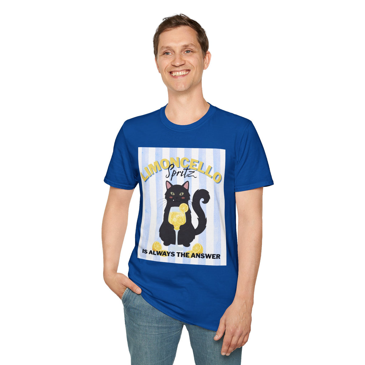 Limoncello Spritz Is Always the Answer Black Cat T-Shirt