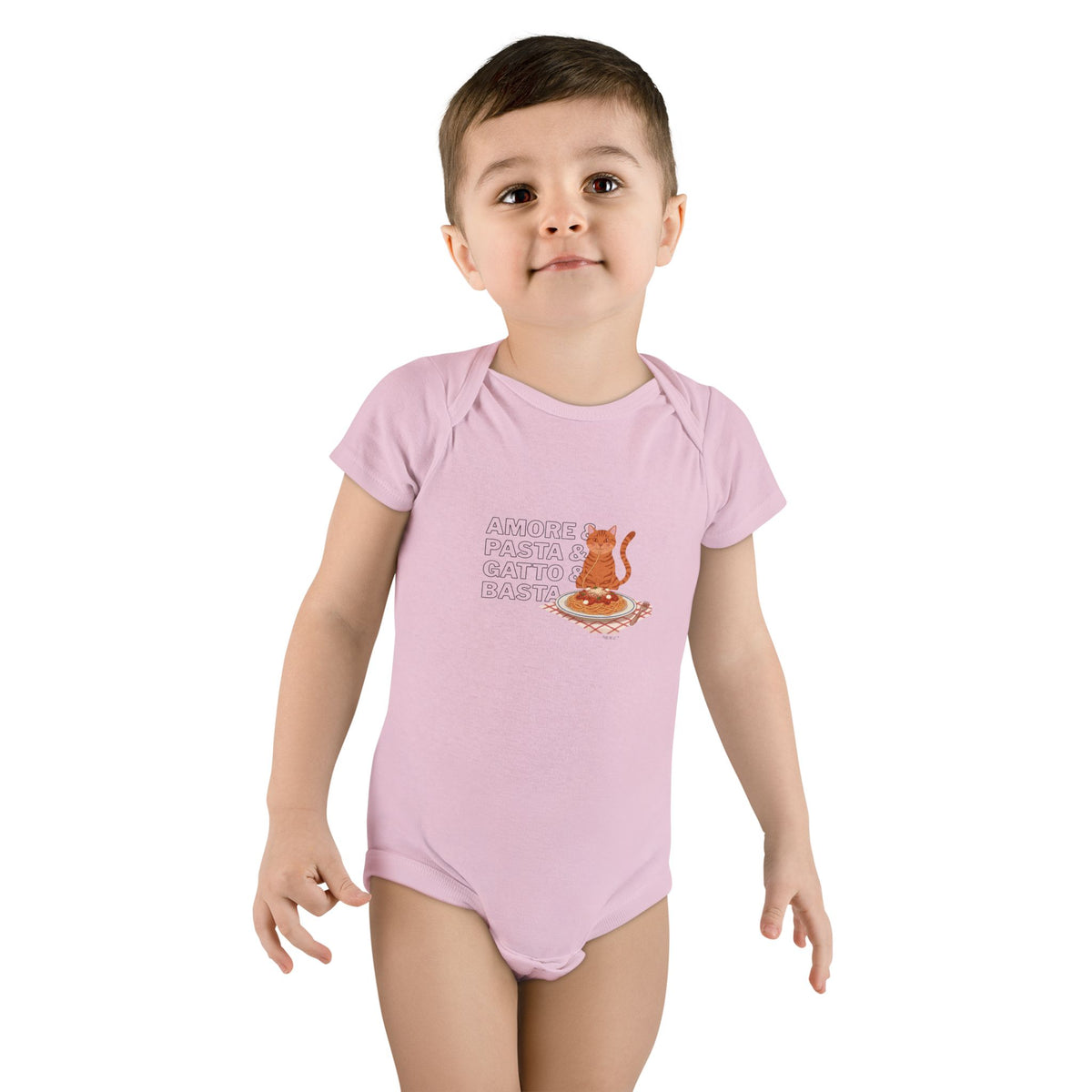 Amore & Pasta & Gatto & Basta Baby Onesie