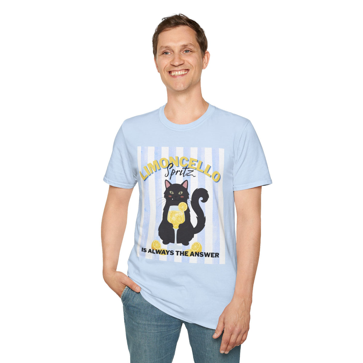 Limoncello Spritz Is Always the Answer Black Cat T-Shirt